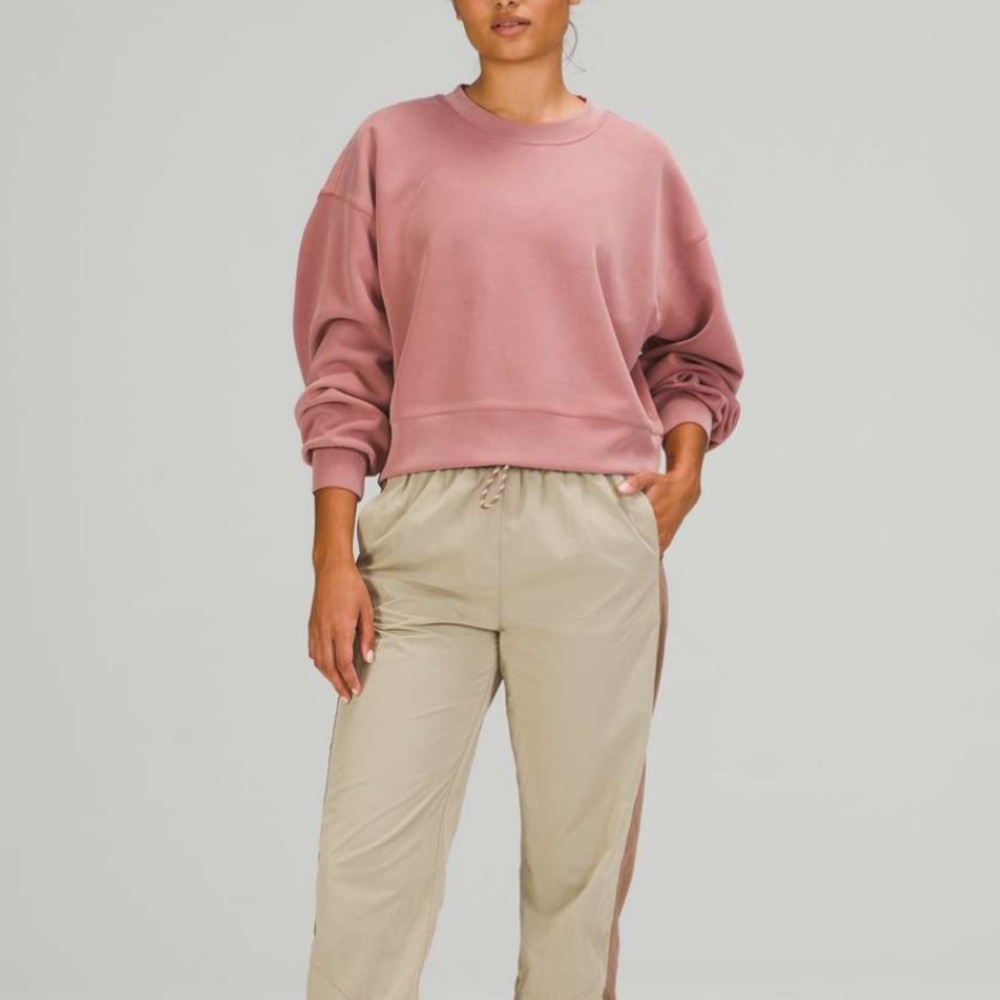 LULULEMON PERFECTLY OVERSIZED CROPPED CREW SOFTSTREME SIZE 0 - Picture 2 of 8